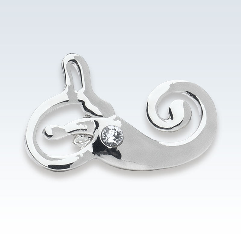 Silver Inner Ear Lapel Pin
