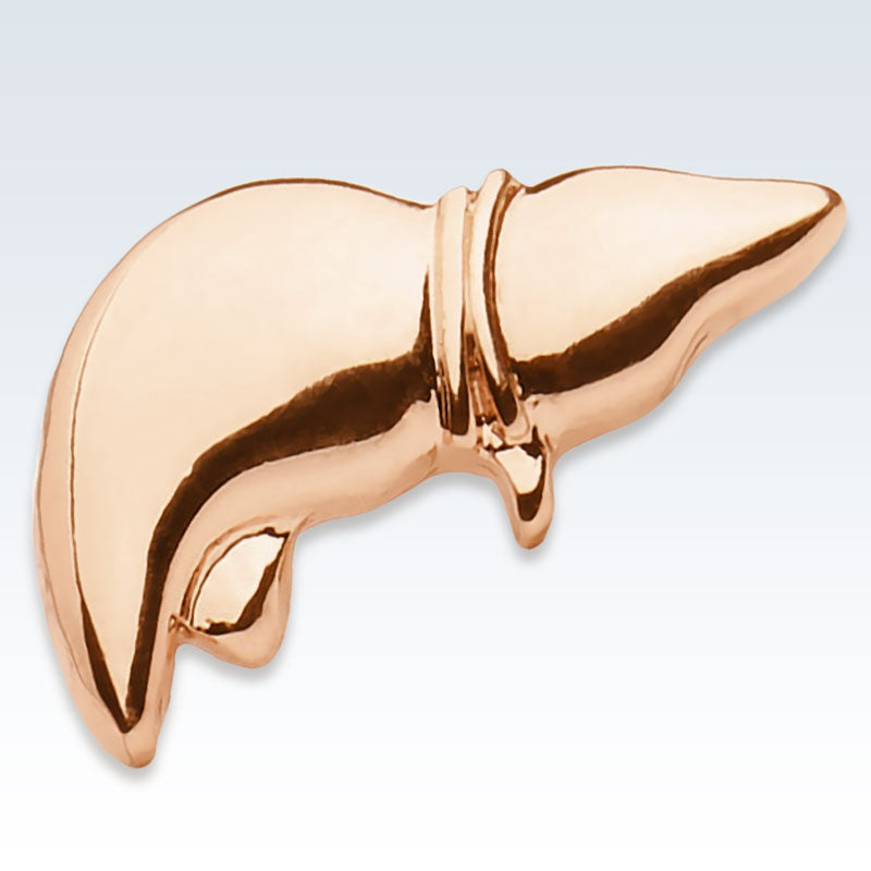Rose Gold Liver Lapel Pin Detail
