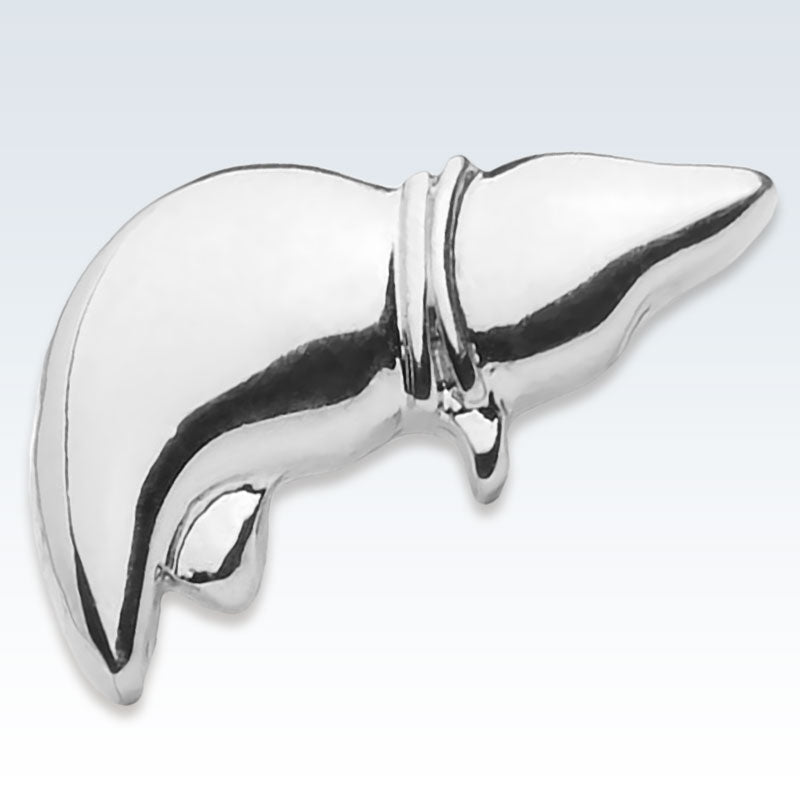 Silver Liver Lapel Pin Detail