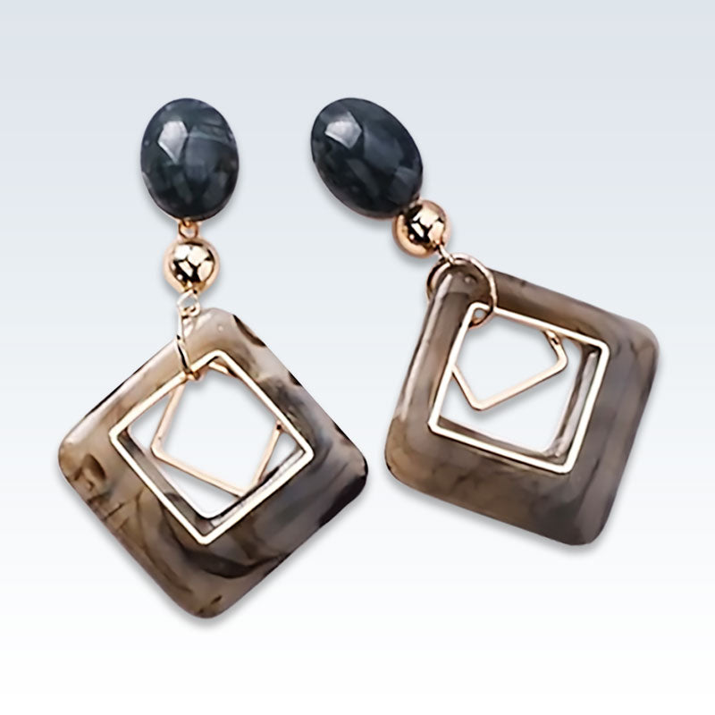 Marble Resin Geometric Earrings
