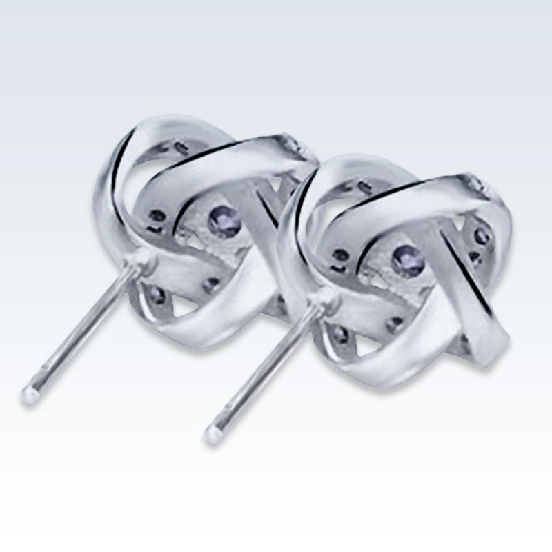 Mobius CZ Silver Earring Stud Posts