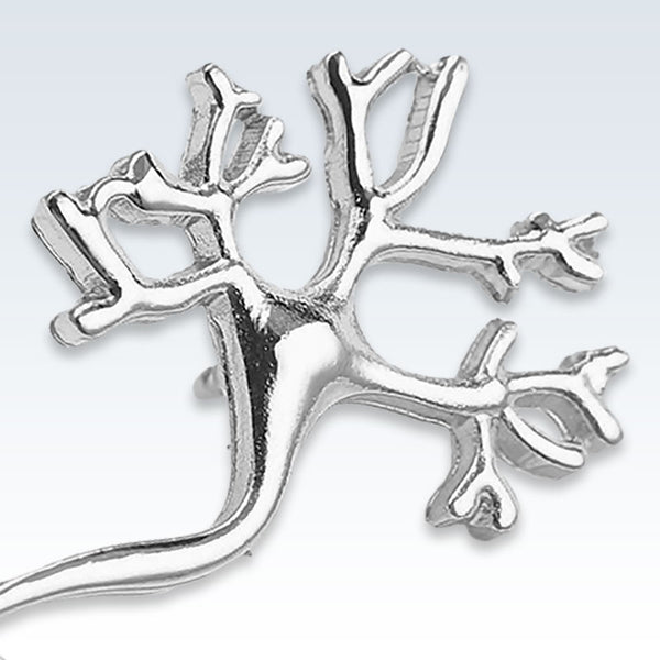 Silver Neuron Lapel Pin Detail