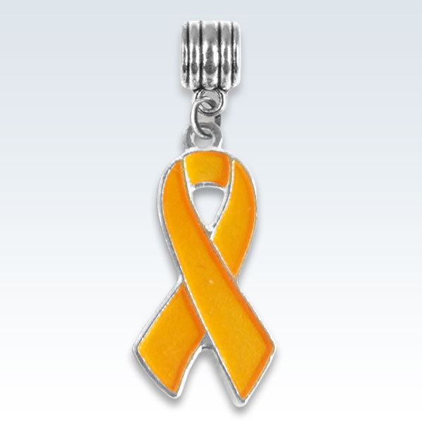 Awareness Ribbon Orange Metal Charm