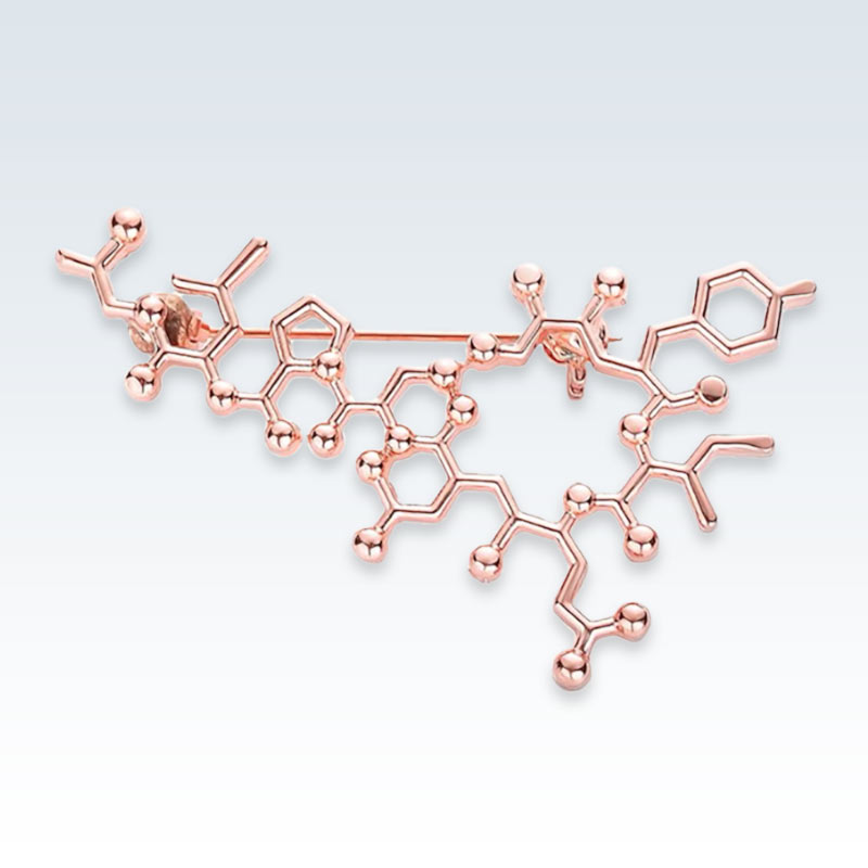 Rose Gold Oxytocin Molecule Lapel Pin