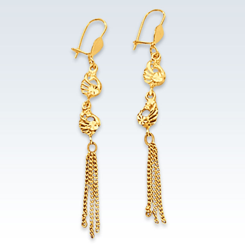 (1-1235-2) Gold Laminate - Long Earrings - BGF