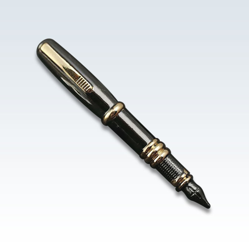 Black and Gold Writing Pen Lapel Pin