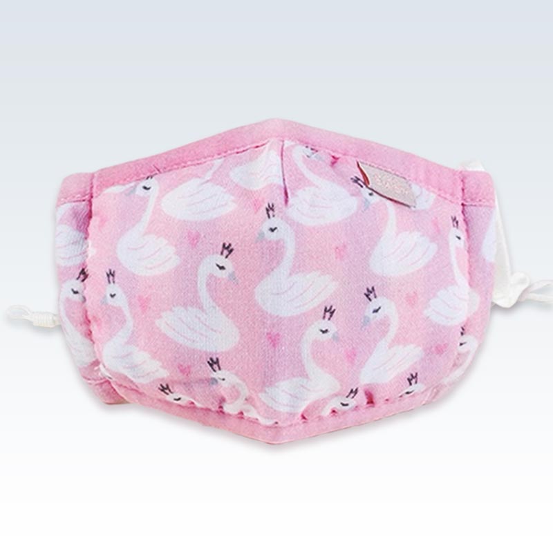 Cotton Pink Swan Baby Mask Detail
