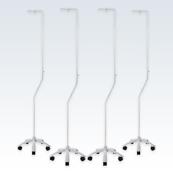 Set of 4 Metal Hanging Poles With 5 Casters