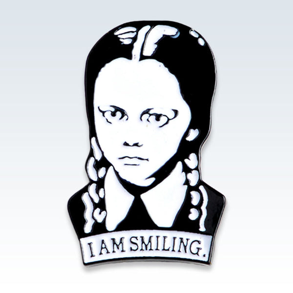 I Am Smiling White Enamel Lapel Pin