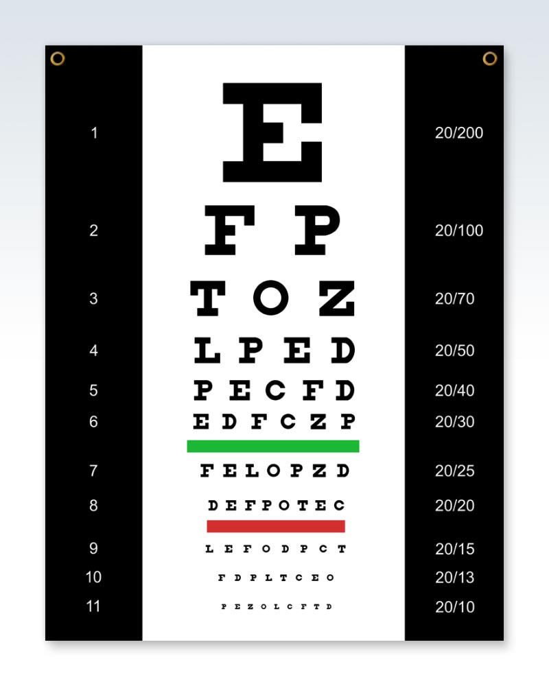  Snellen Vision Eye Test Chart 20 ft (6 Meter) Distance