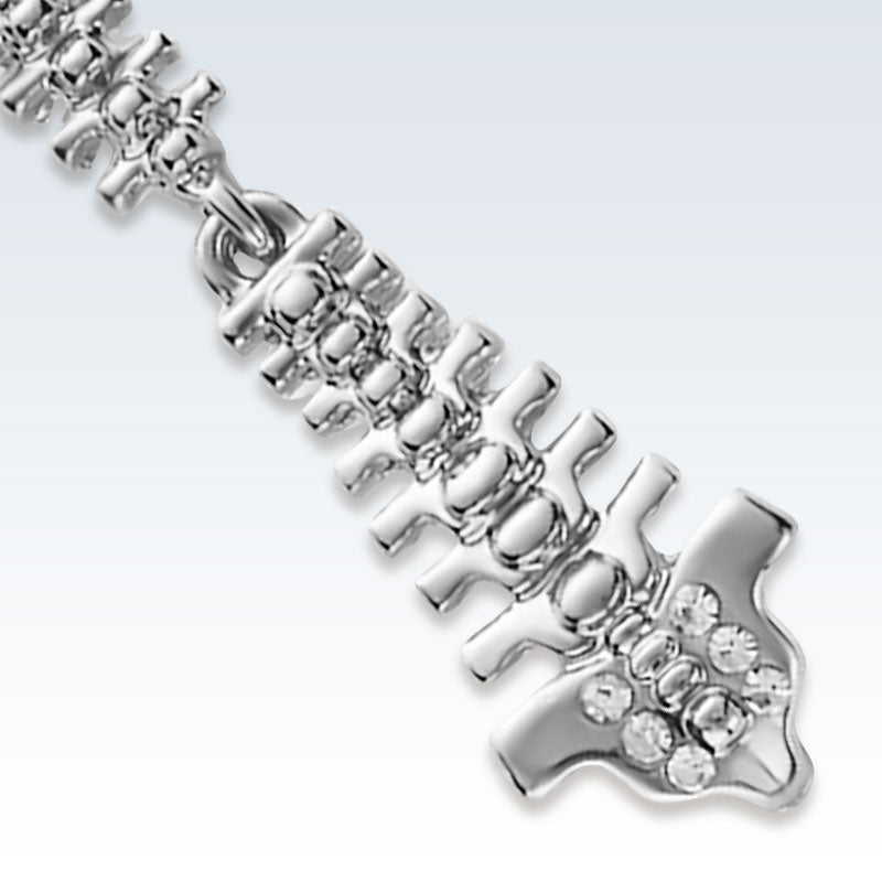 Silver Spine Lapel Pin Detail