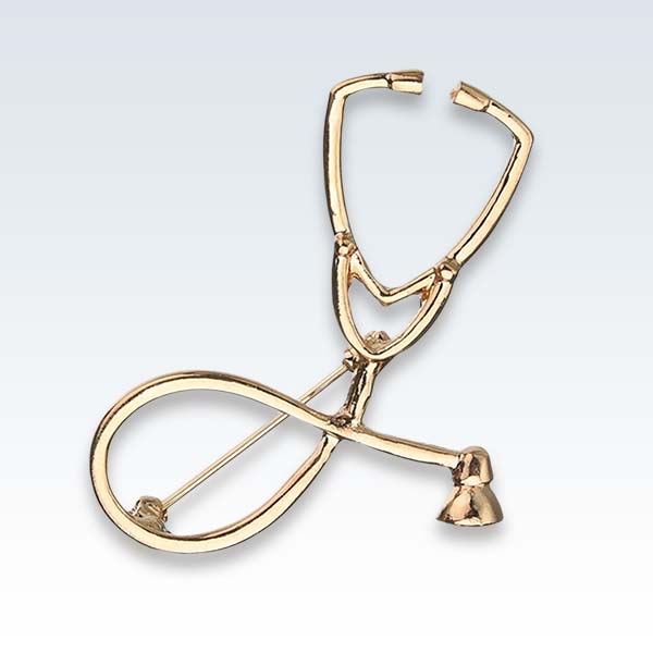 Stethoscope Gold Medical Lapel Pin