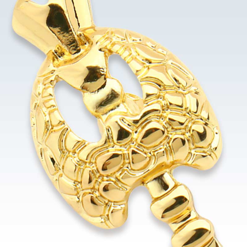 Gold Thyroid Lapel Pin Detail