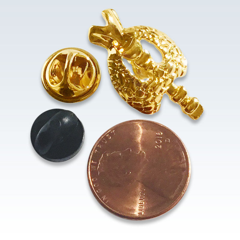 Gold Thyroid Lapel Pin Size