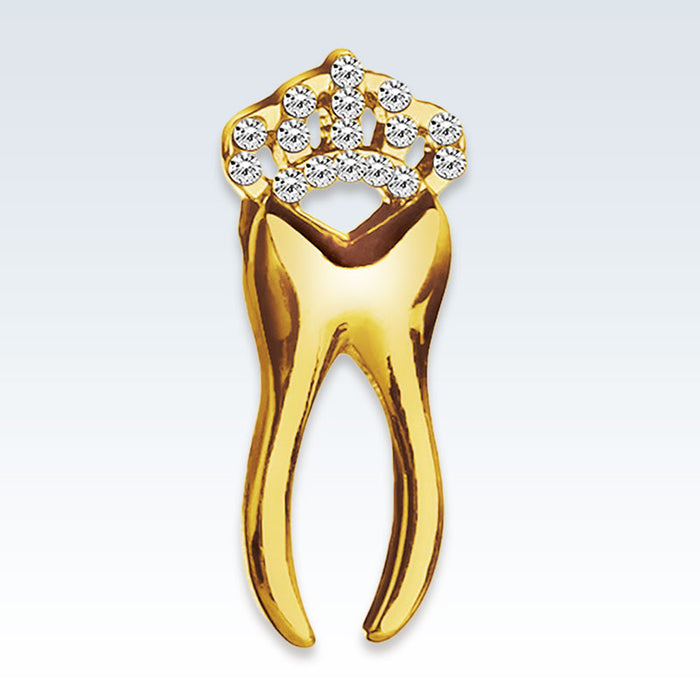 Geith Tooth Pin Dentists Gold Jeweled Tooth Lapel Pin | ClinicalPosters