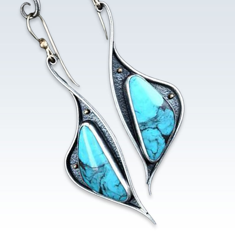 Turquoise Hook Earrings Detail