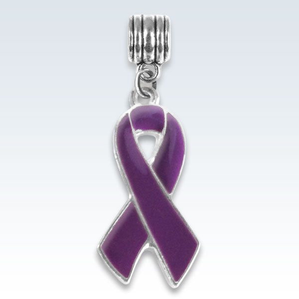 Awareness Ribbon Violet Metal Charm