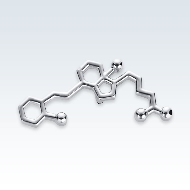 Vitamin D Molecule Silver Lapel Pin