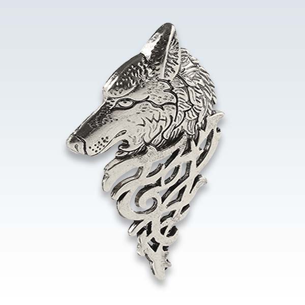 Wolf Brooch Silver
