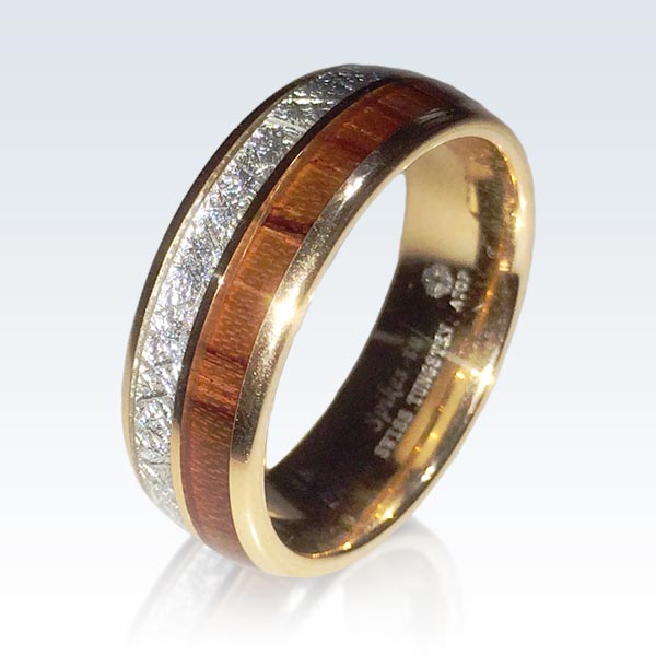 Gold Plated Wood Tone Ring